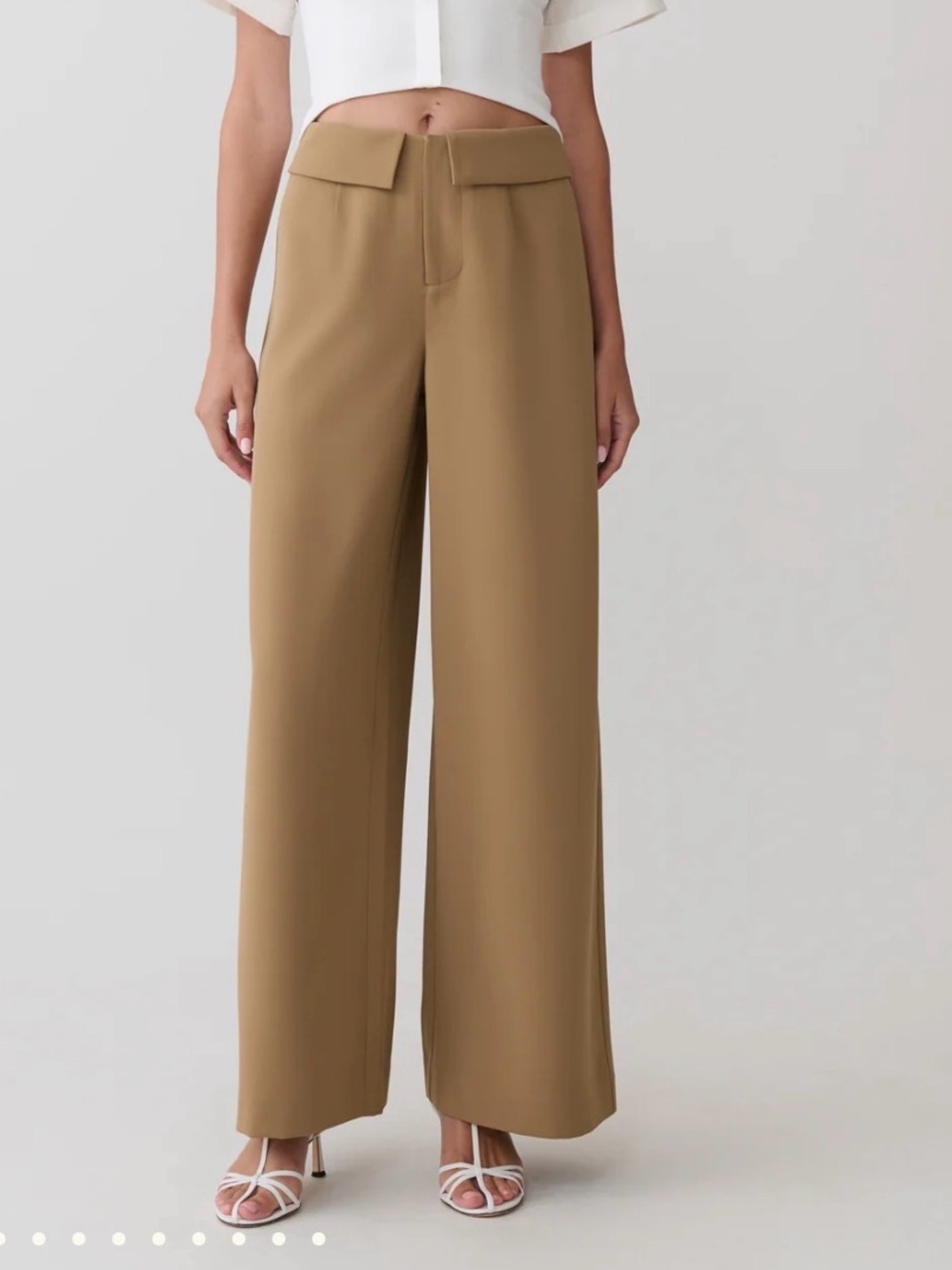 Meshki Wide Leg Suiting Pants - Camel Size XS